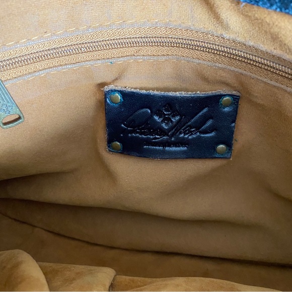 Patricia Nash Black Leather Crossbody Bag with Embellished Strap - Picture 12 of 12